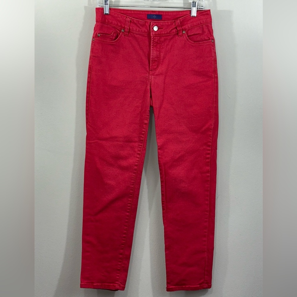 NYDJ Women's Bright Red Straight Leg Jeans